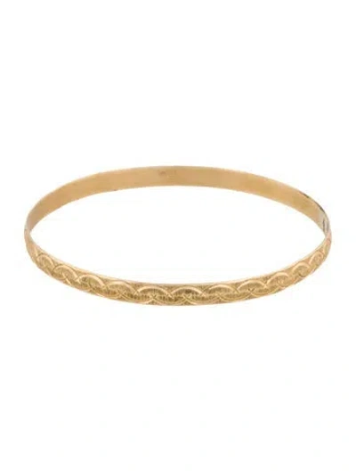 Pre-owned Bracelet 14k Engraved Bangle , 8" In Multi