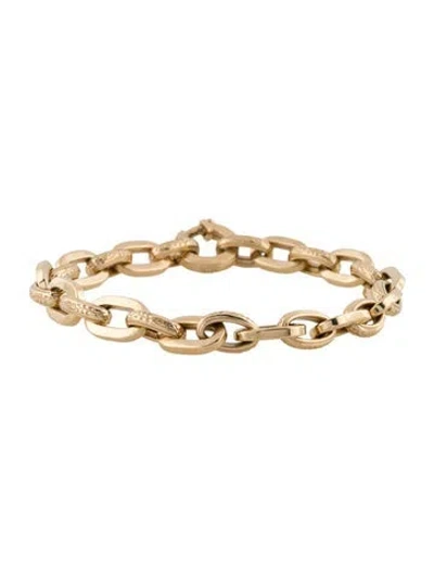 Pre-owned Bracelet 14k Engraved Link , 6.5" In Multi