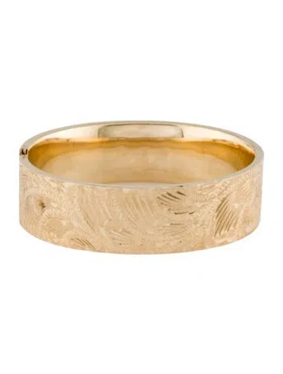 Pre-owned Bracelet 14k Etched Bangle, 6.75" In Multi