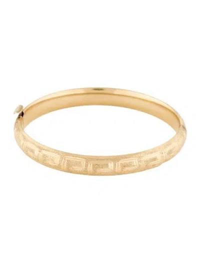Pre-owned Bracelet 14k Etched Bangle , 6.75" In Multi