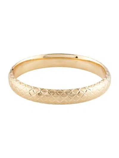 Pre-owned Bracelet 14k Etched Bangle , 7" In Multi