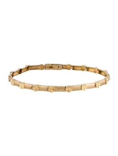 Pre-owned Bracelet 14k Faceted Disc Station Link , 6.75" In Multi