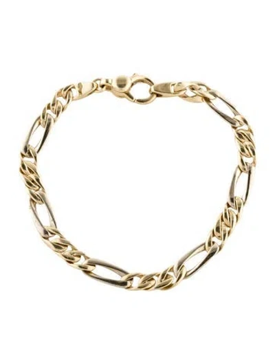 Pre-owned Bracelet 14k Figaro Link , 7.25" In Multi