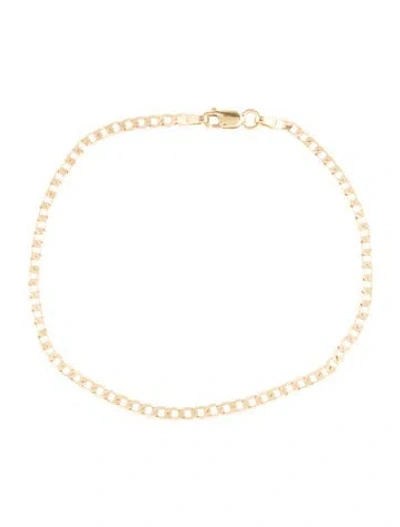 Pre-owned Bracelet 14k Flat Curb Link Chain , 7" In Multi