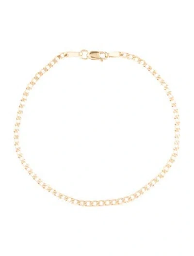 Pre-owned Bracelet 14k Flat Curb Link Chain , 7" In Multi