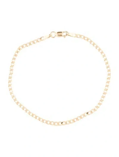 Pre-owned Bracelet 14k Flat Curb Link Chain  In Multi