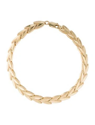 Pre-owned Bracelet 14k Floral Link , 7.25" In Multi