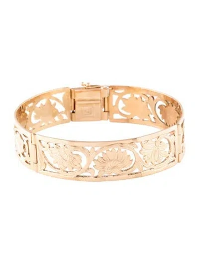 Pre-owned Bracelet 14k Floral Link , 7.25" In Multi