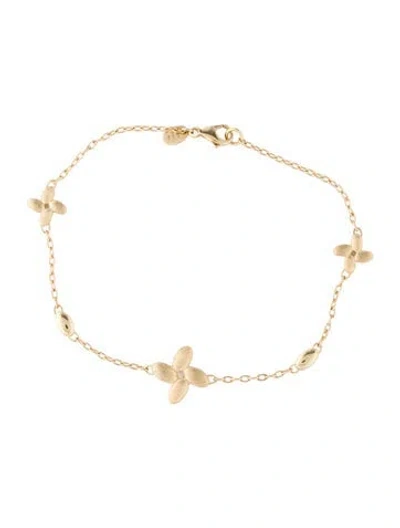 Pre-owned Bracelet 14k Flower Station , 7.5" In Multi