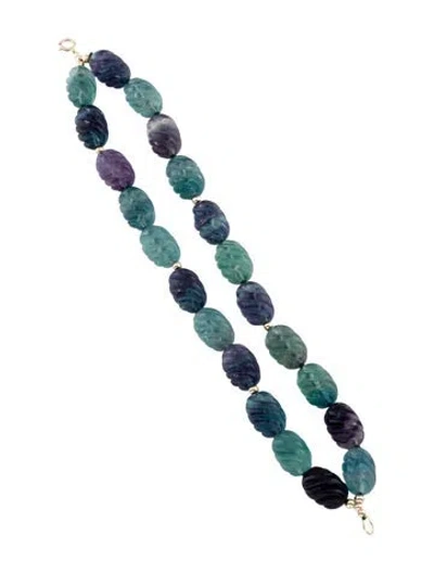 Pre-owned Bracelet 14k Fluorite Double Strand Bead , 6.5" In Multi