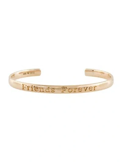 Pre-owned Bracelet 14k 'friends Forever' Cuff , 6.5" In Multi