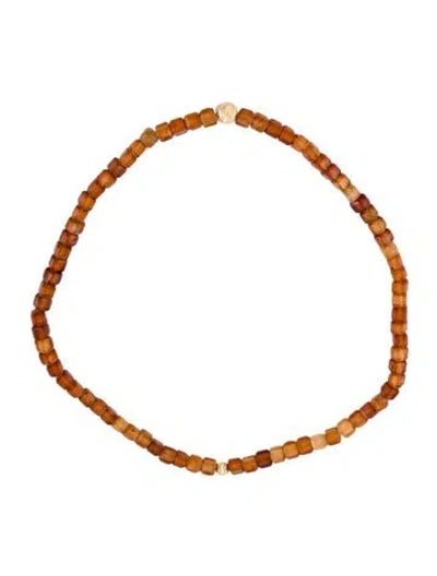 Pre-owned Bracelet 14k Garnet Bead , 6" In Transparent