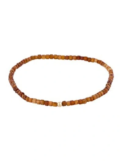 Pre-owned Bracelet 14k Garnet Bead , 6.75" In Multi