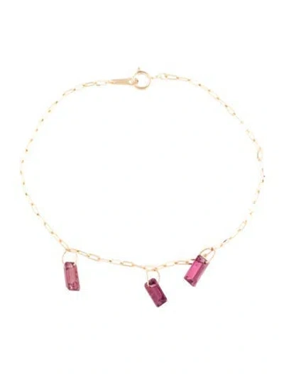 Pre-owned Bracelet 14k Garnet Station , 6.75" In Multi