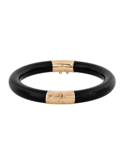 Pre-owned Bracelet 14k Glass Bangle , 7" In Multi