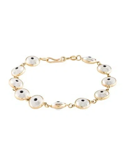 Pre-owned Bracelet 14k Glass Eye Link , 7" In Multi