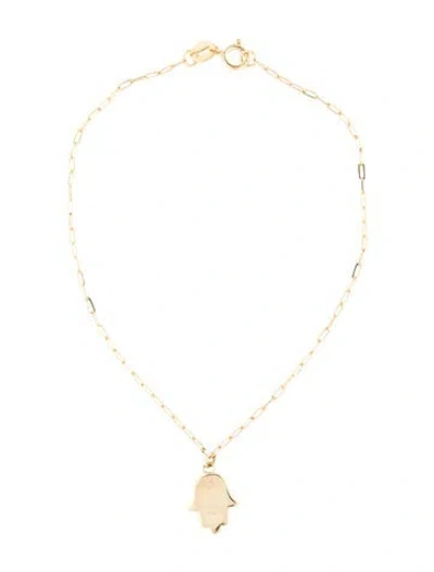 Pre-owned Bracelet 14k Hamsa Charm , 6.75" In Multi