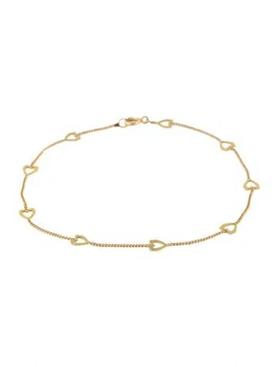 Pre-owned Bracelet 14k Heart Anklet In Multi