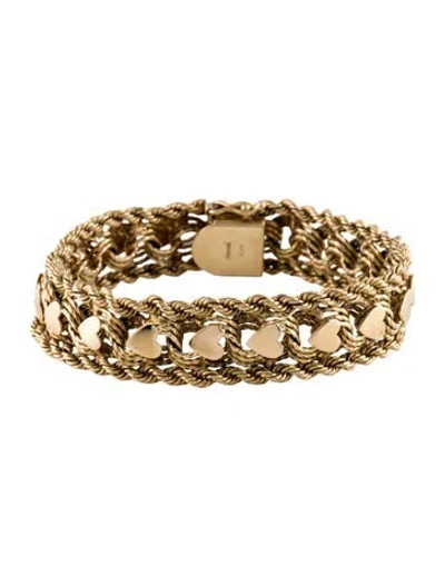 Pre-owned Bracelet 14k Heart , 7.25" In Multi