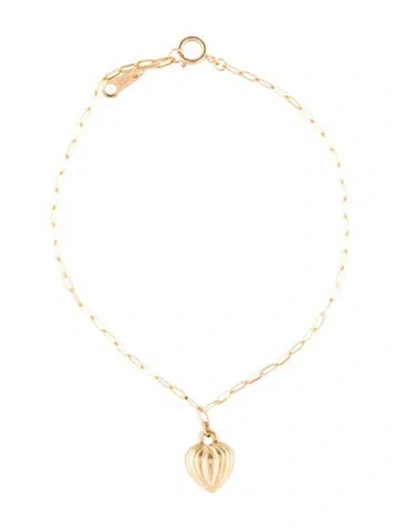 Pre-owned Bracelet 14k Heart Charm , 7" In Multi