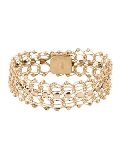 Pre-owned Bracelet 14k Heart Double Link , 6.5" In Multi