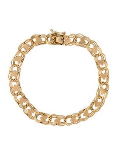 Pre-owned Bracelet 14k Heart Link , 6.25" In Multi