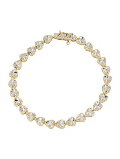 Pre-owned Bracelet 14k Heart Link , 7" In Multi