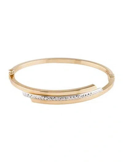 Pre-owned Bracelet 14k Hinged Bangle , 7" In Multi