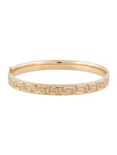 Pre-owned Bracelet 14k Hinged Bangle , 7" In Multi