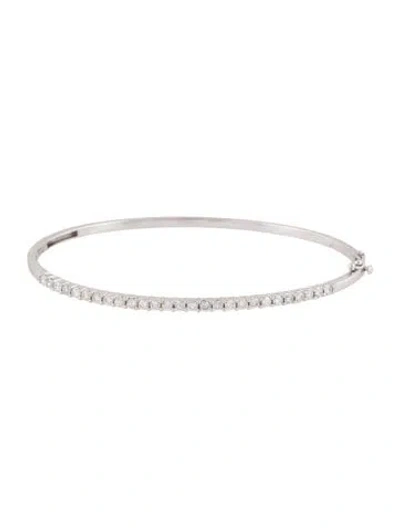 Pre-owned Bracelet 14k Hinged Diamond Bangle, 6.5" In Multi