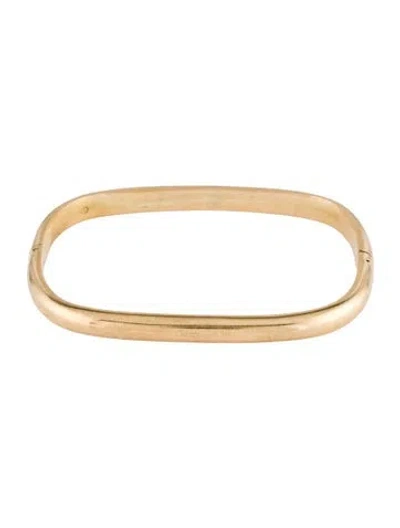 Pre-owned Bracelet 14k Hinged Square Bangle, 7.25" In Multi