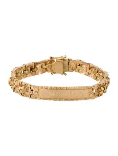 Pre-owned Bracelet 14k Id Link , 6.5" In Multi