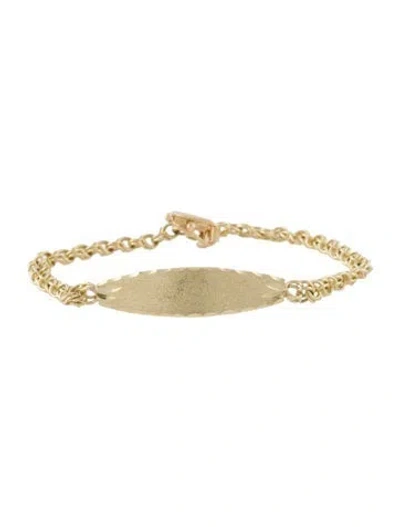 Pre-owned Bracelet 14k Id Tag Link , 5.25" In Multi