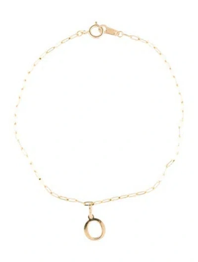 Pre-owned Bracelet 14k Initial 'o' Charm , 6.75" In Multi
