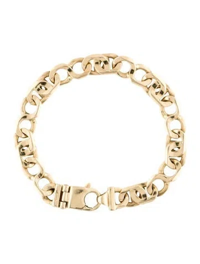 Pre-owned Bracelet 14k Interlocking Chain Link , 8.75" In Multi