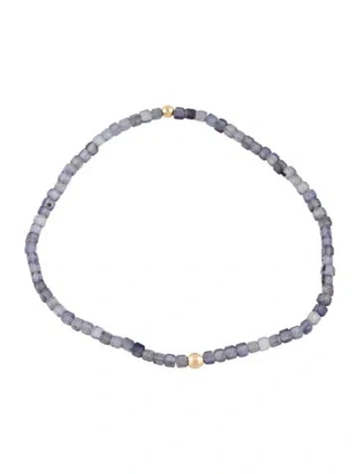 Pre-owned Bracelet 14k Iolite Bead , 6" In Multi