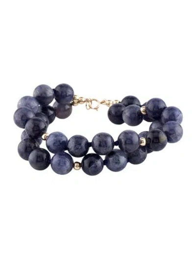 Pre-owned Bracelet 14k Iolite Multistrand Bead , 7"