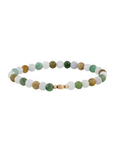 Pre-owned Bracelet 14k Jadeite Bead , 6.25" In Transparent