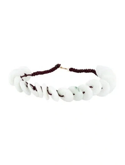 Pre-owned Bracelet 14k Jadeite Disk , 7" In Multi