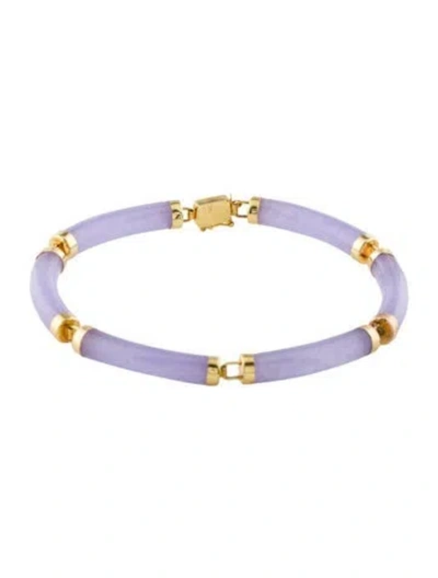 Pre-owned Bracelet 14k Jadeite Link , 6.5" In Multi