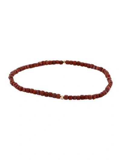 Pre-owned Bracelet 14k Jasper Bead , 6.25" In Multi