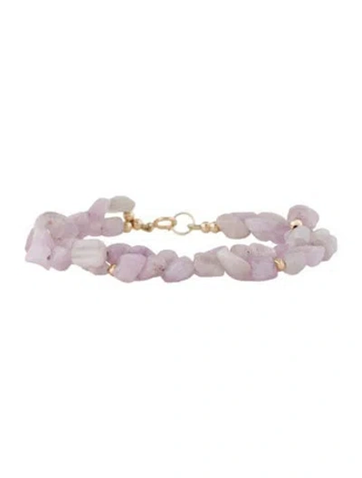 Pre-owned Bracelet 14k Kunzite Double Strand Bead, 7" In Multi