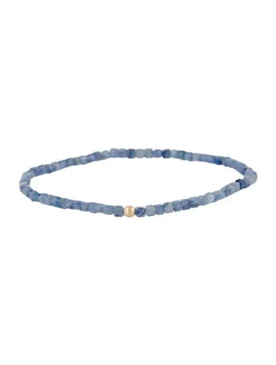 Pre-owned Bracelet 14k Kyanite Beaded Stretch, 6.5" In Multi