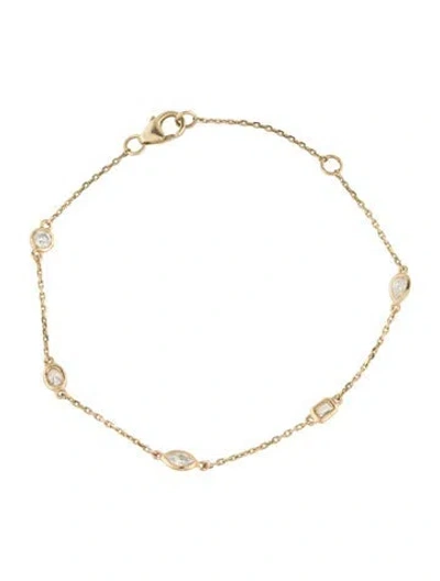 Pre-owned Bracelet 14k Lab-grown Diamond Station, 7" In Multi