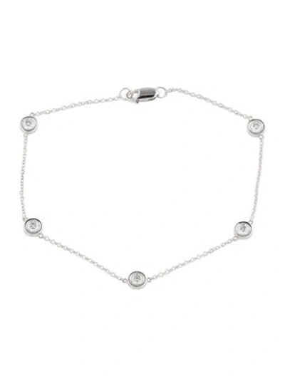 Pre-owned Bracelet 14k Lab-grown Diamond Station , 6.75" In Multi