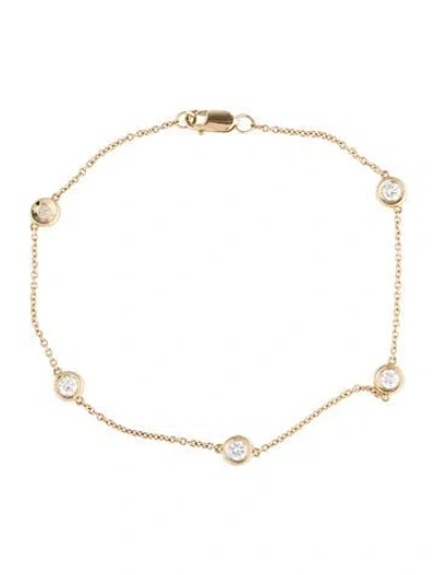 Pre-owned Bracelet 14k Lab-grown Diamond Station , 6.75" In Multi