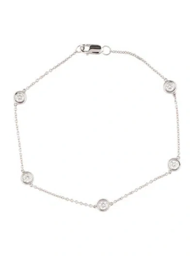 Pre-owned Bracelet 14k Lab-grown Diamond Station Necklace, 6.75" In Multi