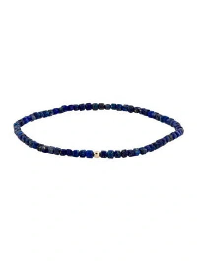 Pre-owned Bracelet 14k Lapis Lazuli Bead , 6.25" In Multi