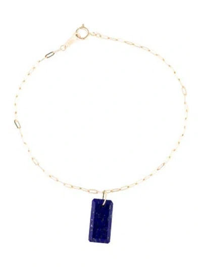 Pre-owned Bracelet 14k Lapis Lazuli Charm , 6.5" In Multi