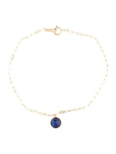Pre-owned Bracelet 14k Lapis Lazuli Charm , 6.75" In Multi